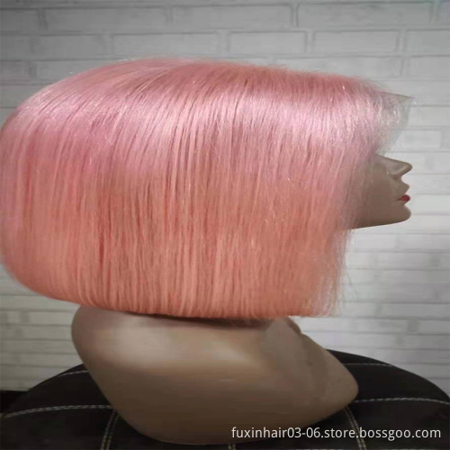 China Suppliers Alibaba Online Dropshipping Private Label Purple Pink Brown Orange Blue Green Color Short Transparent Lace Wigs